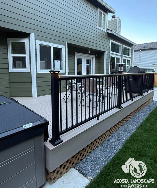 Multi - Tiered Deck, Stamped Patio & Sod Renovation in Bothell 